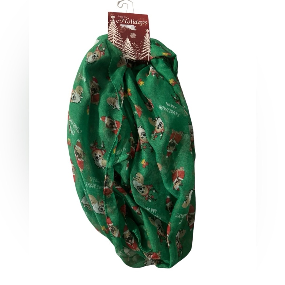 NWT Holiday dog infinity scarf Corgy